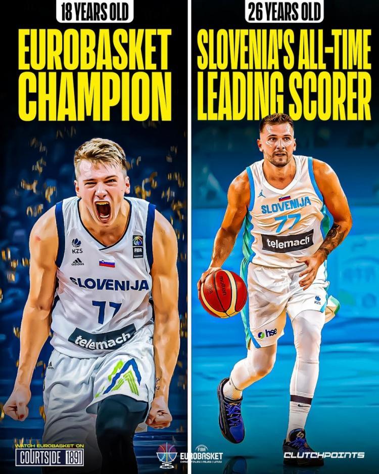 美媒对比东契奇18岁和26岁欧锦赛：场均14+8+3.6到32.4+8+8.4